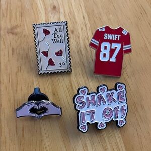 Set of Four Taylor Swift Themed Pins